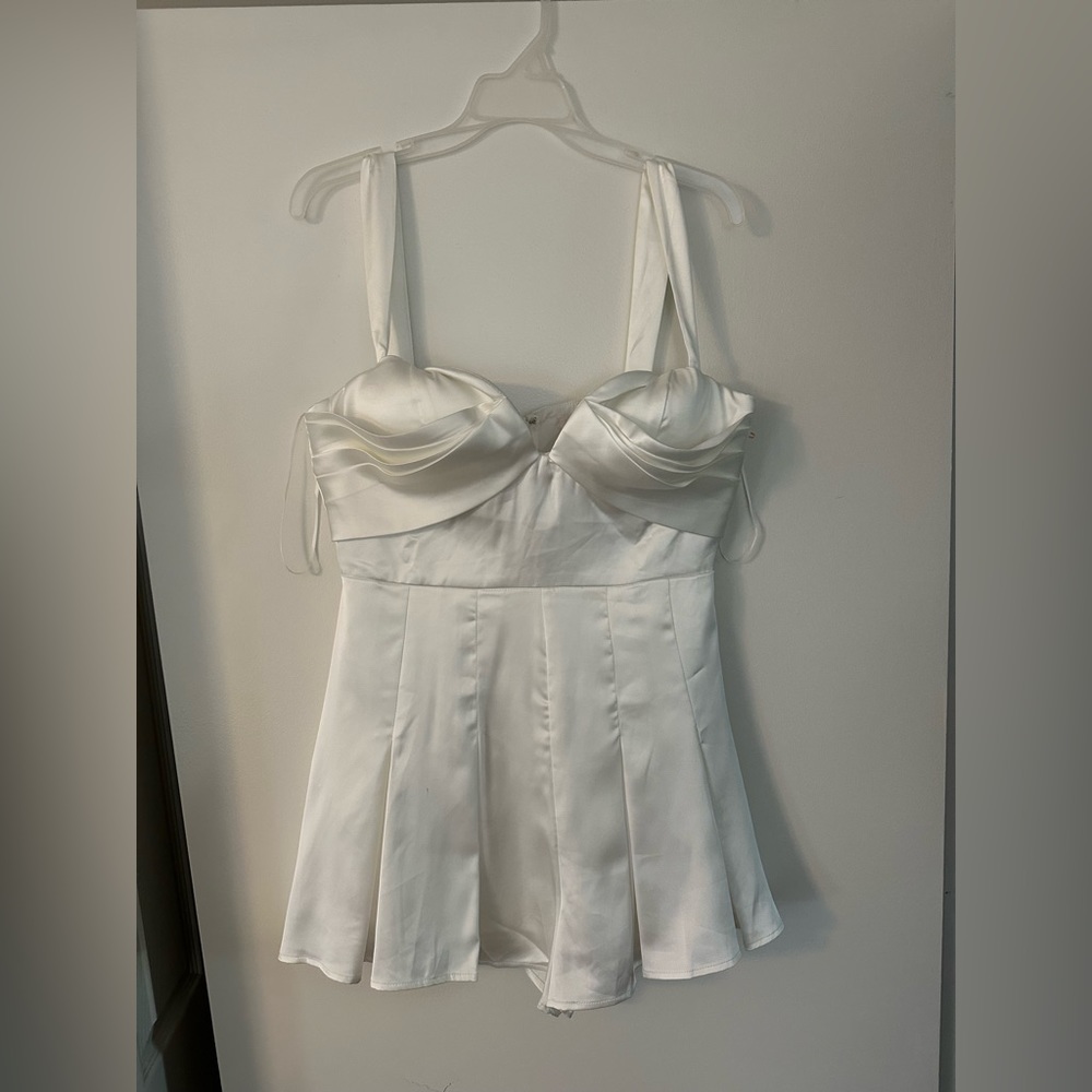 White Satin Romper